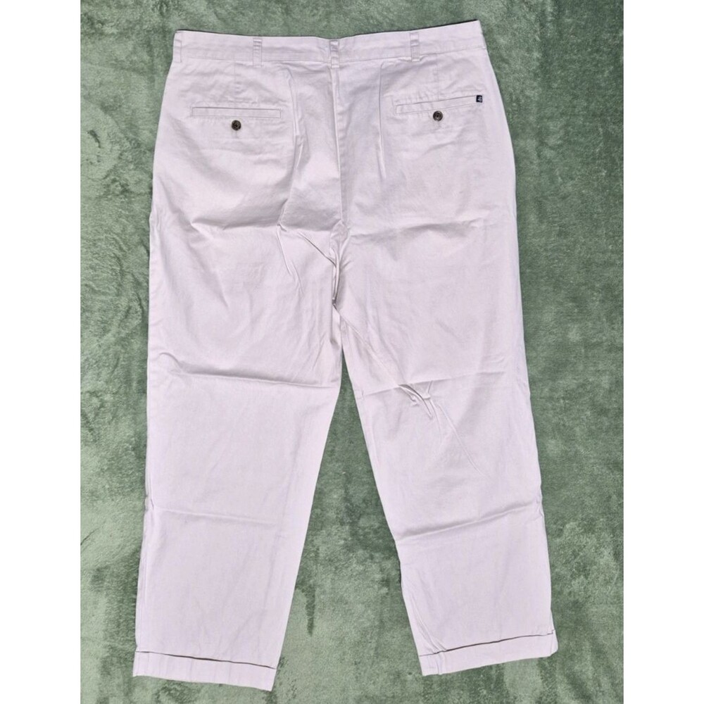 Brooks Brothers "346" Pants Mens 37x30 Khaki Cotton Chino Pleated Cuffed w\ Logo